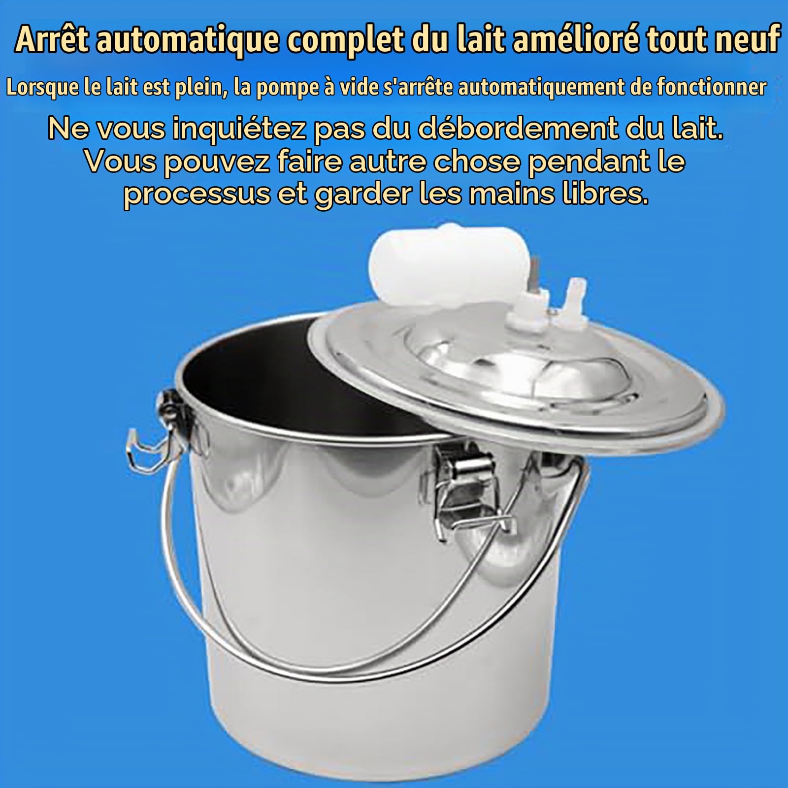 Machine à Traire éLectrique pour Vaches, Trayeuse à Pompe à Vide à Pulsation 3L/5L/10L/14L, ArrêT Automatique Lorsque Le Lait Est Plein, Traite Confortable, pour Famille, Petite Ferme,10L