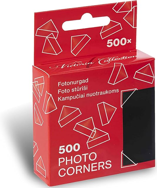 Clear Self Adhesive Photo Corners - Acid Free Picture Corner for Scrapbooking | 500 Archival Mounting Stickers for Scrapbooks & Photo Albums | Perfect Photo Holders for Creative Scrapbook