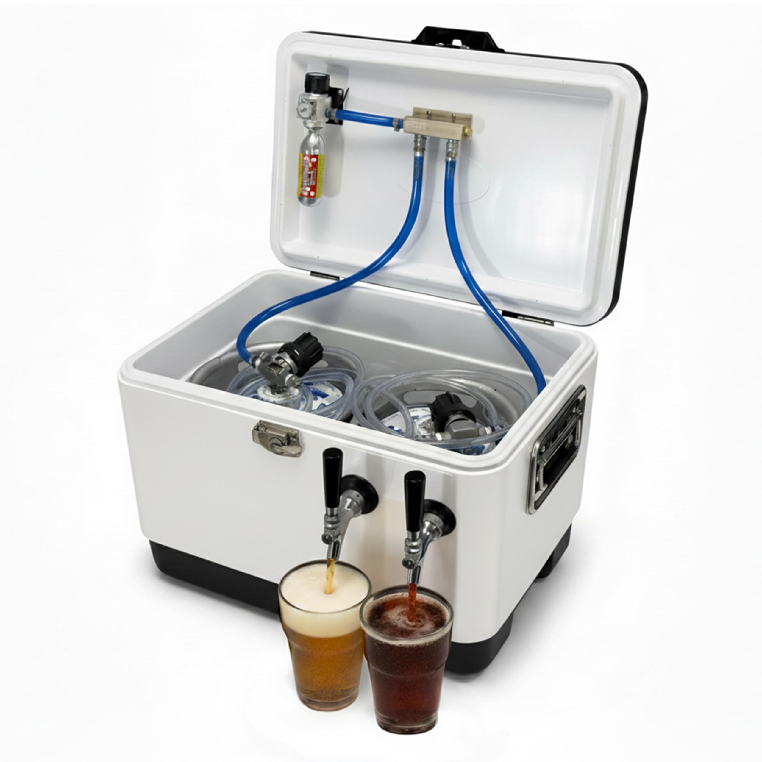 Coldbreak ColdOne Duo Portable Kegerator, (2) Two Gallon Kegs, Batch Craft Coctails, Easy Fill