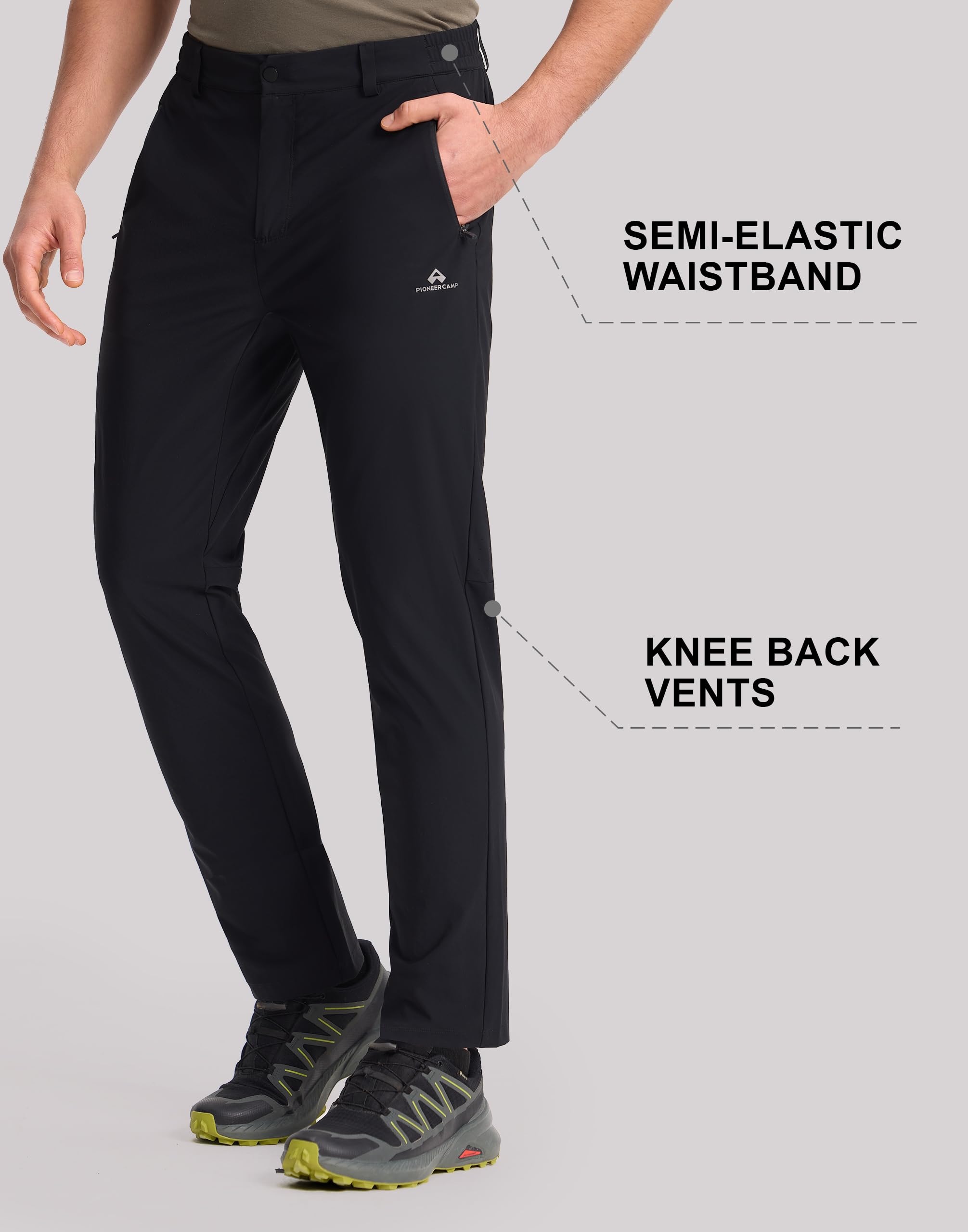 Pioneer Camp Jogginghose Herren Outdoorhose mit 4-Wege-Stretch Atmungsaktiv & Kühlend Sporthose UPF50+ mit 2 Reißverschluss Taschen