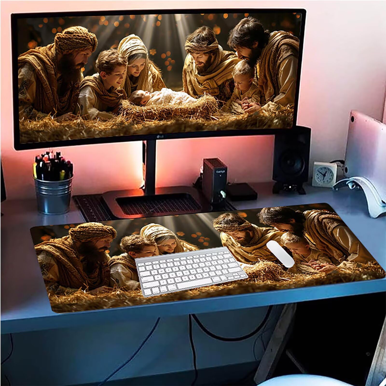 Tappetino Mouse XXL 1500 x 800 mm, Tappetino Mouse Donna, Gaming Mousepad Migliorare la Velocità e la Precisione, Mouse Pad con Base in Gomma Antiscivolo, Ufficio Accessori Gaming, Verde M-9251