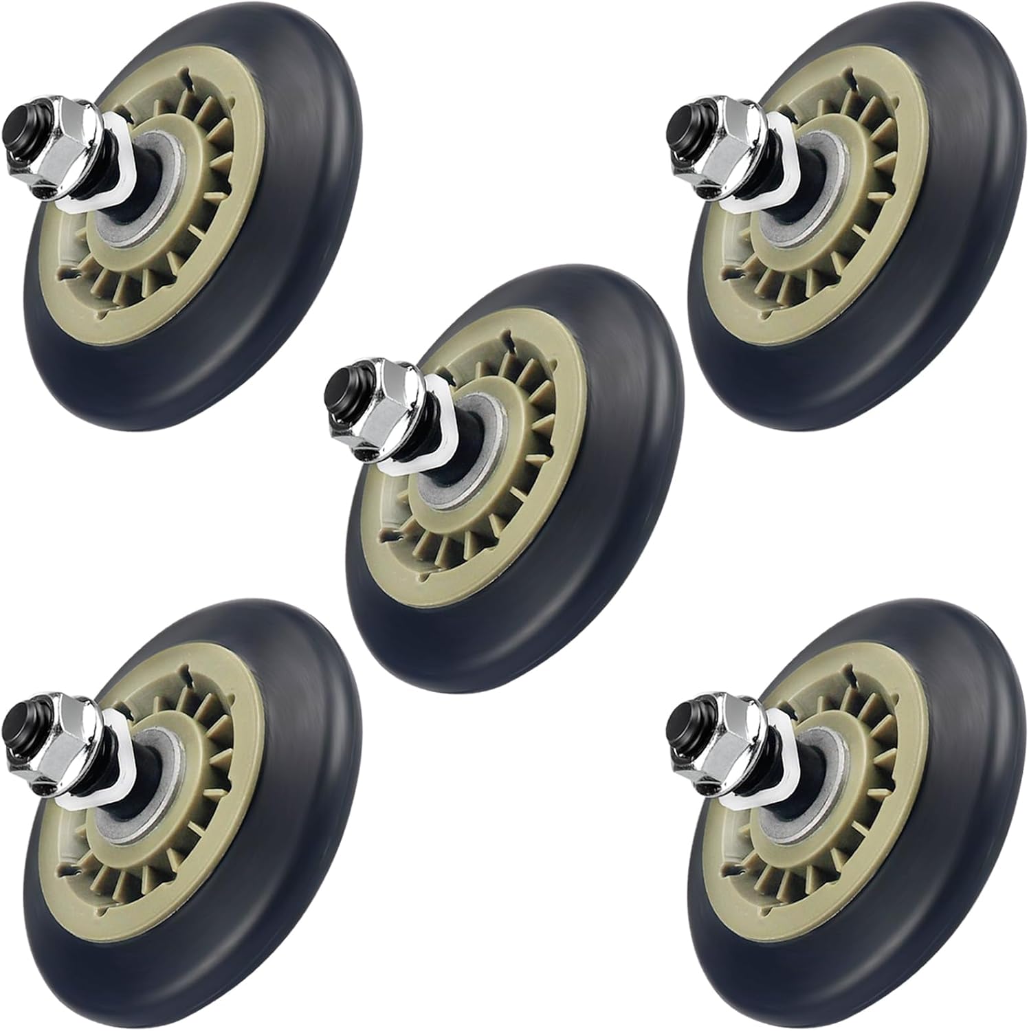 Sikawai 5 Pack 134715900 Drum Support Roller Clothes Dryer Repair Kit Compatible With Elect-rolux Frigi-daire Dryer Maintenance Kit Drum Support Wheel Replaces 5304523155 4961000 AP6979841 PS12746506