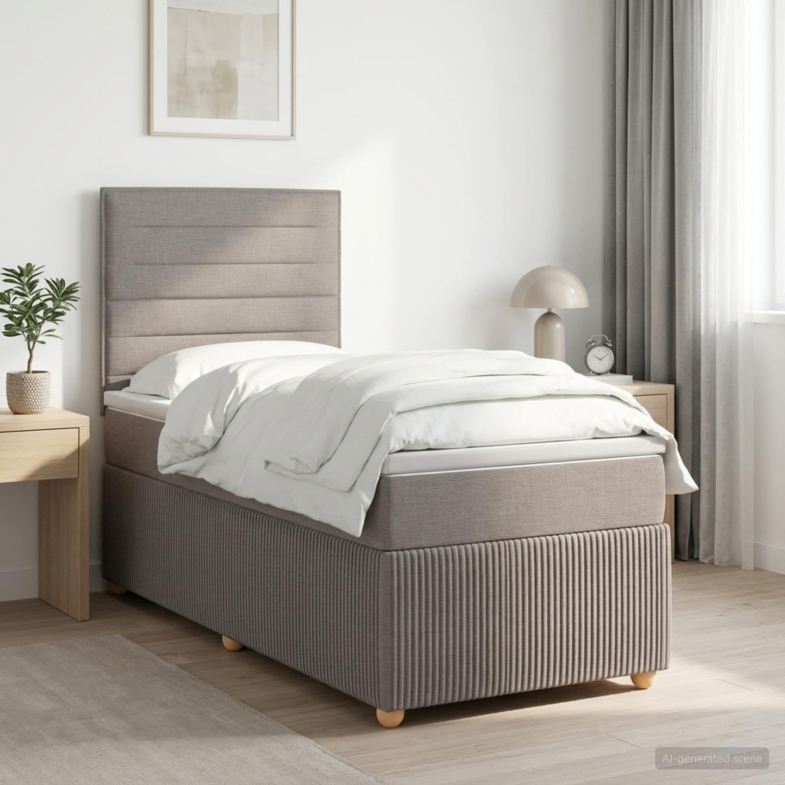 Lit boxspring avec Matelas Taupe 90 x 200 cm Tissu,Lits & Cadres de lit,3454302