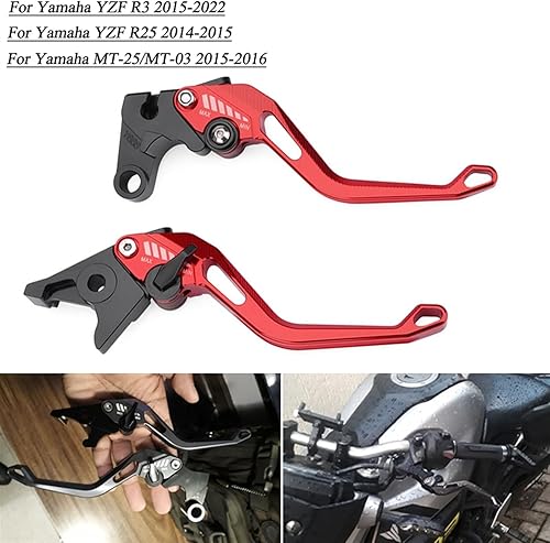 Miniatura 5 de Para Yamaha YZF R3 R25 MT-25 MT-03 2015 2022 YZFR3 YZFR25 MT25 MT03 MT 03 25 Palancas de embrague de freno ajustables para motocicleta (color