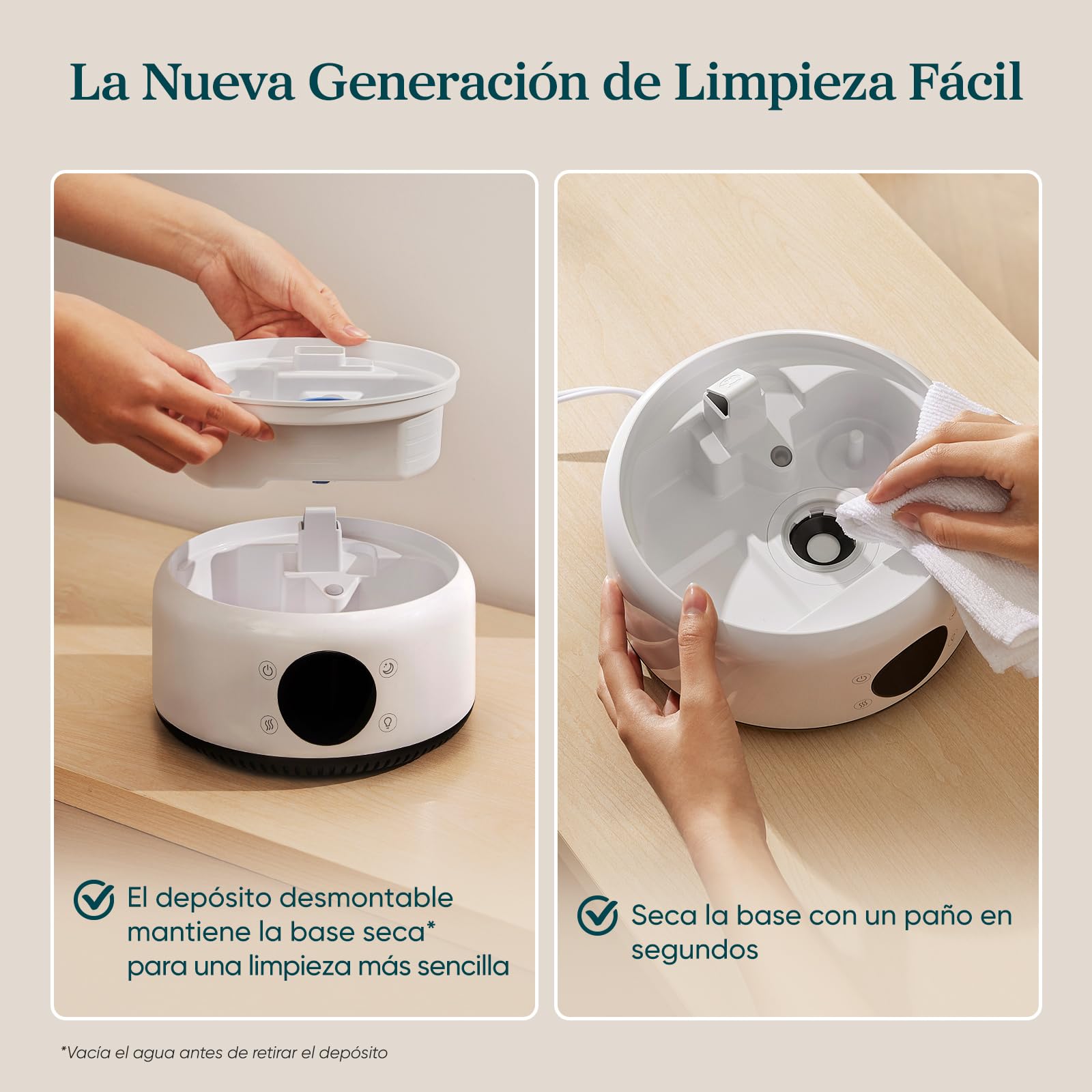 Levoit Humidificador 4,2L hasta 42H, Inteligente, Blanco, NeoClassic 450S | Humidificador Bebés Llenado Superior, Depósito Desmontable, 21dB, Control APP/Voz, Luz y Modo Musical