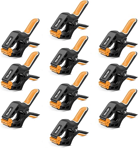 Miniatura 18 de TOLESA Abrazaderas de resorte de 10 pulgadas para carpintería, 2 abrazaderas grandes de madera con 37 libras, potente fuerza de sujeción