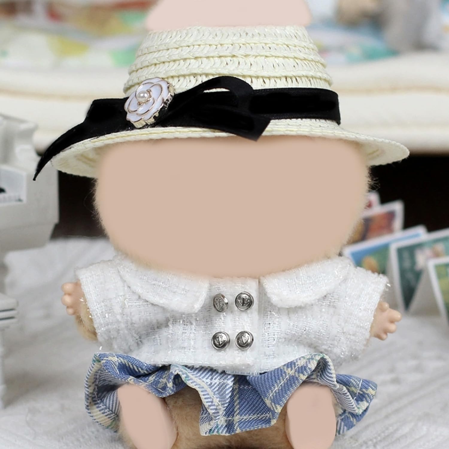 Cute Clothes Set for 17cm Dolls Mini Clothes Accessories, Outfit Suitable for 6.69inch (17cm) Doll Soft Cotton Cloak Clothing Replacement(No Doll)