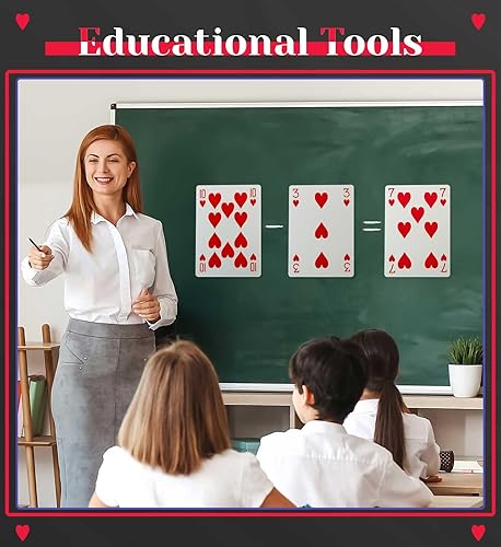 Miniatura 4 de BIERDORF Cartas de juego jumbo de 5 x 7 pulgadas, juegos de cartas grandes para familias, decoraciones de fiesta temática de casino de gran tamaño,