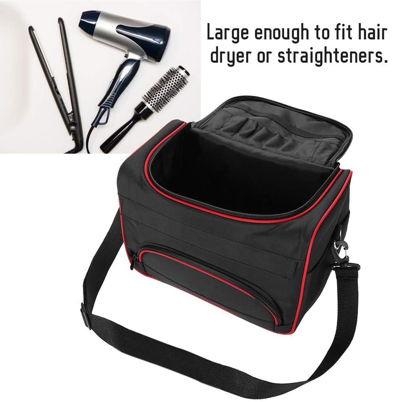 Petyoung Große Kapazität Pro Friseur Haar Ausrüstung Salon Werkzeug Tragetasche Reise Aufbewahrungstasche Tasche Schönheitssalon Werkzeug Aufbewahrungstasche (Color : Black)