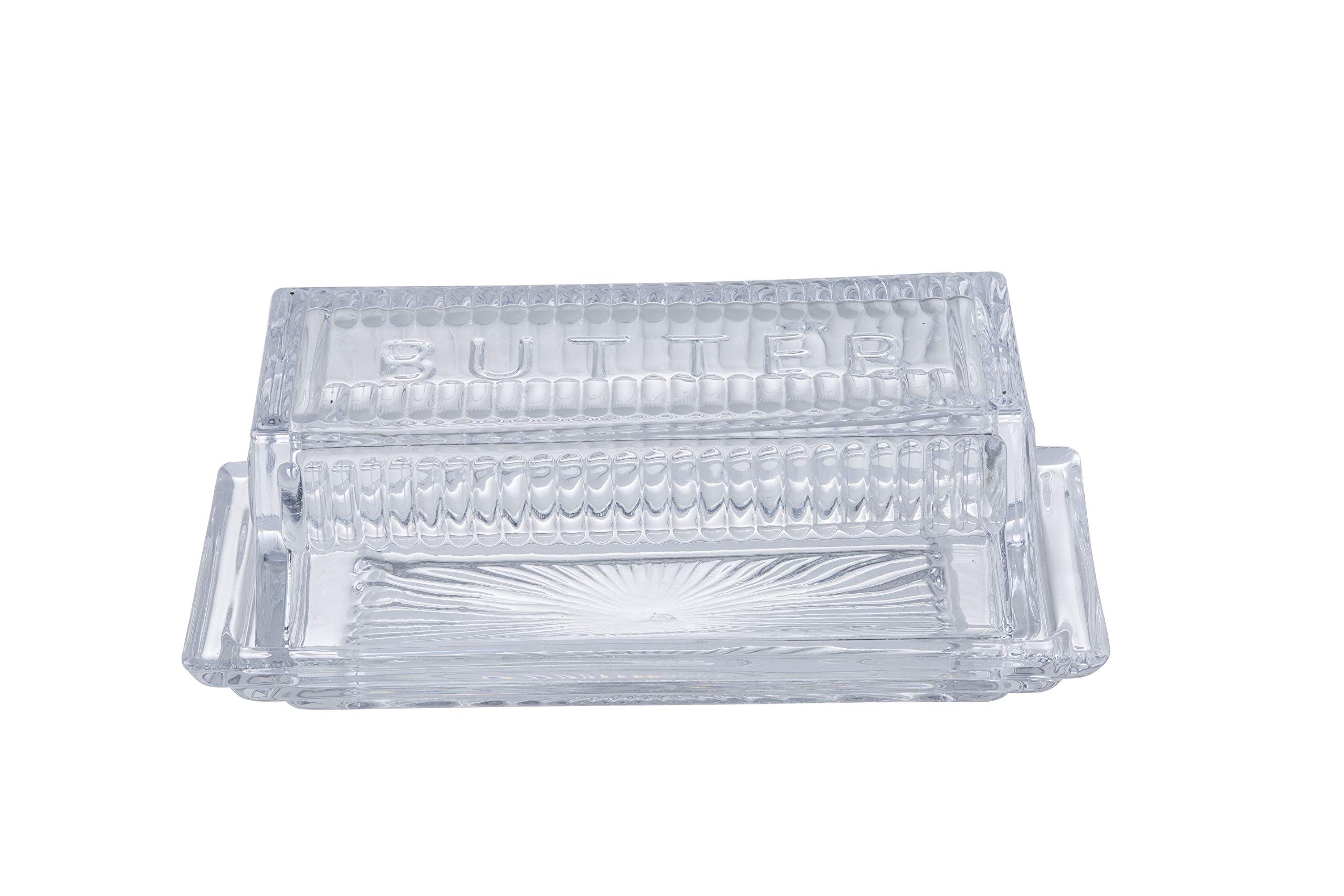 Photo 1 of Tablecraft Single Dish, Clear Glass, Embossed Butter, 7 x 3 x 2.75, Pack of 6