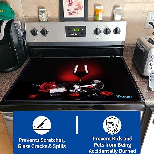 Miniatura 4 de Cubiertas superiores de estufa para estufa eléctrica, protector superior de vidrio de goma natural extra grueso, evita arañazos, expande el espacio