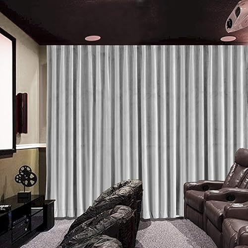 Miniatura 8 de Paneles de cortina extralargos y anchos de 250 pulgadas de ancho x 102 pulgadas de largo, cortinas de terciopelo con ganchos planos para barra