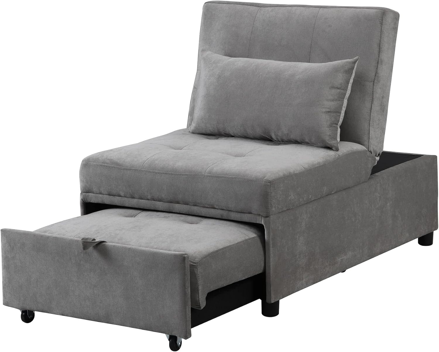 Sleeper Sofa Chair Bed, 4 in 1 Convertible Chair Velvet