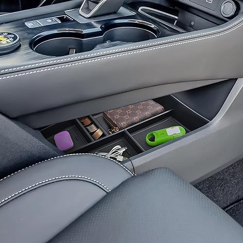 Miniatura 6 de Organizador de consola central inferior para Nissan Rogue 2021-2024 2025 (SSVSLPlatinumRock Creek), plástico ABS duradero y goma 2023 2024 Rogue