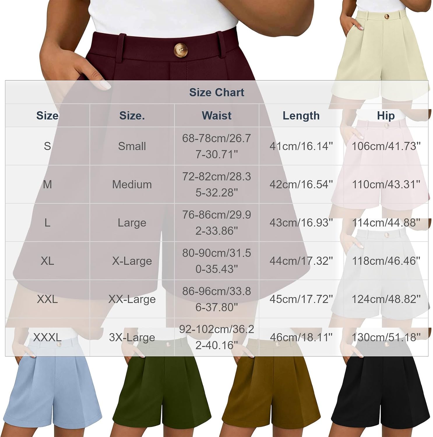 Casual Shorts for Women, High Waisted Pleated Wide Leg Dress Pants | Loose Flowy Fit, High Rise Belt Loops, Front Trouser Crease, Refined Smooth Weave, Formal Party Summer Wear