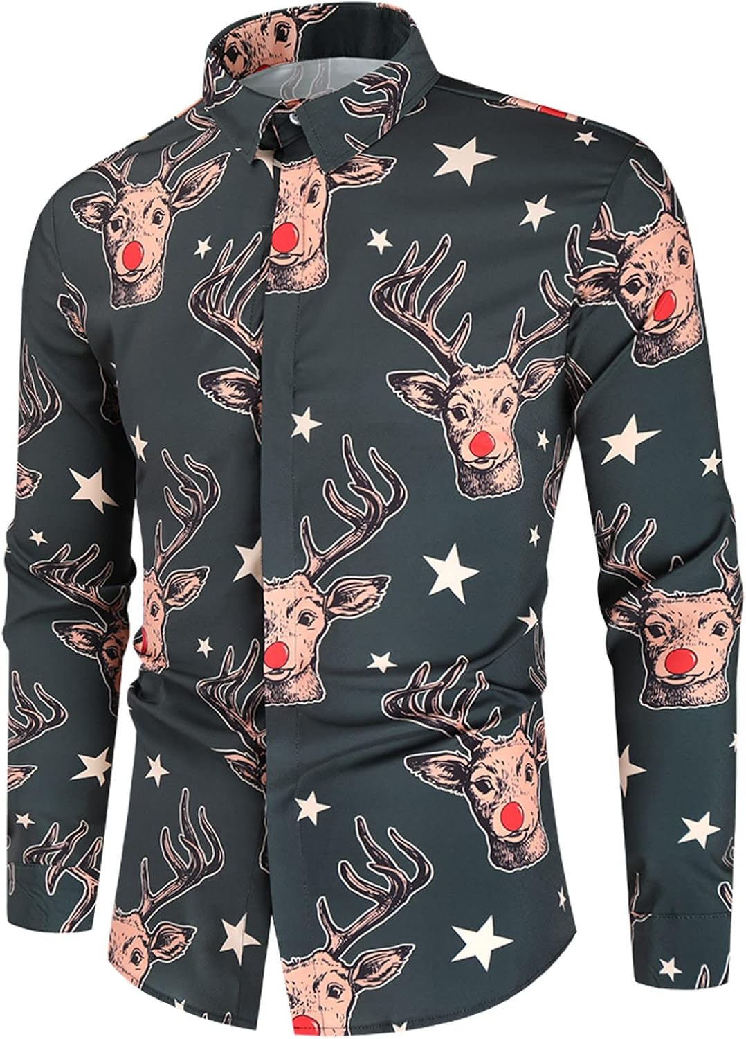 Weihnachtshemd Herren Lustig Druck Weihnachtsshirt  Produktbild-Vorschau 5