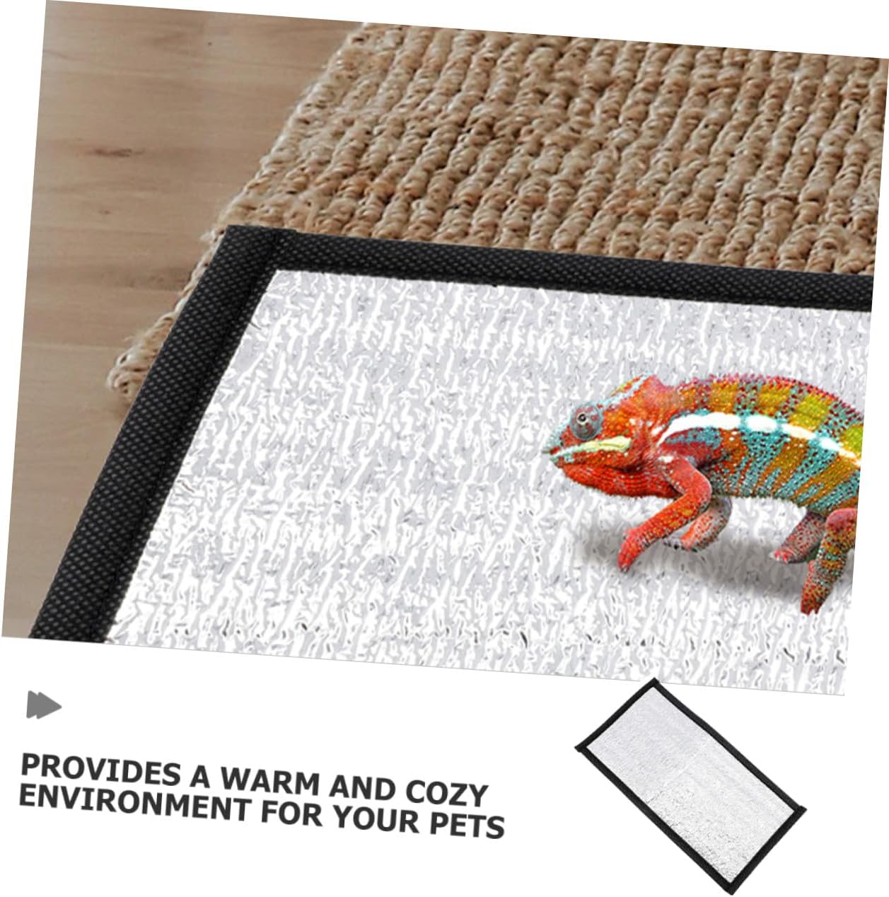 Reptile Heat Pad Reflective Insulation Mat 11.81X6.29In Heating Mat for Turtle Lizard Small Pet Enclosure Warmth and Energy Efficient