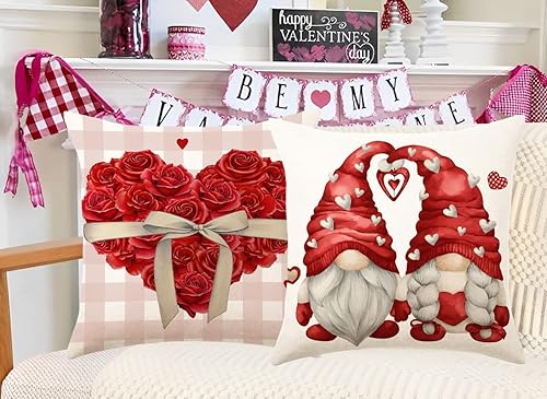 Miniatura 8 de Juego de fundas de almohada de San Valentín fundas de almohada de gnomos para el día de San Valentín fundas de cojín de gnomo de San Valentín