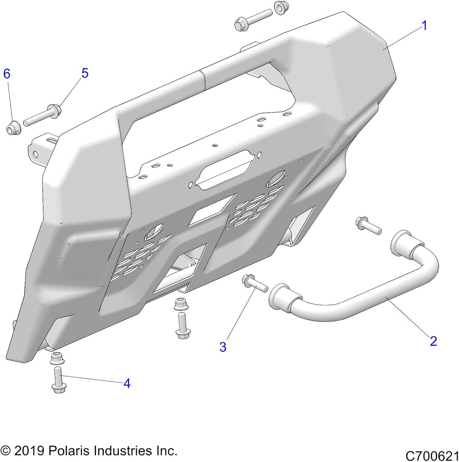 Polaris 1023974-458 Weld-Bumper Front M.Blk Ranger 1000 Crew