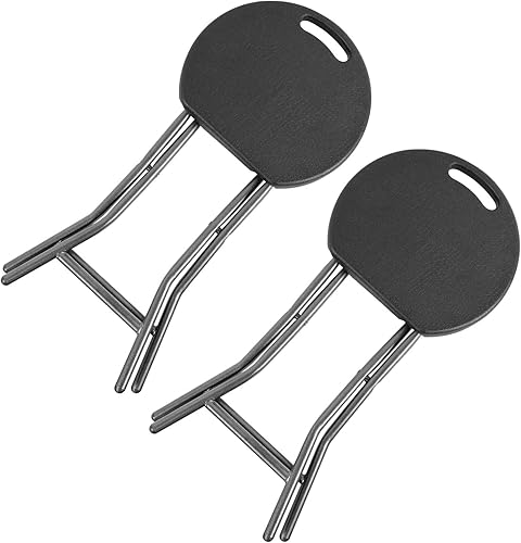 Miniatura 8 de 5Rcom Taburete plegable, paquete de 2 taburetes portátiles con asa, plegable para camping, fiesta de RV, marco de acero resistente, capacidad de 500