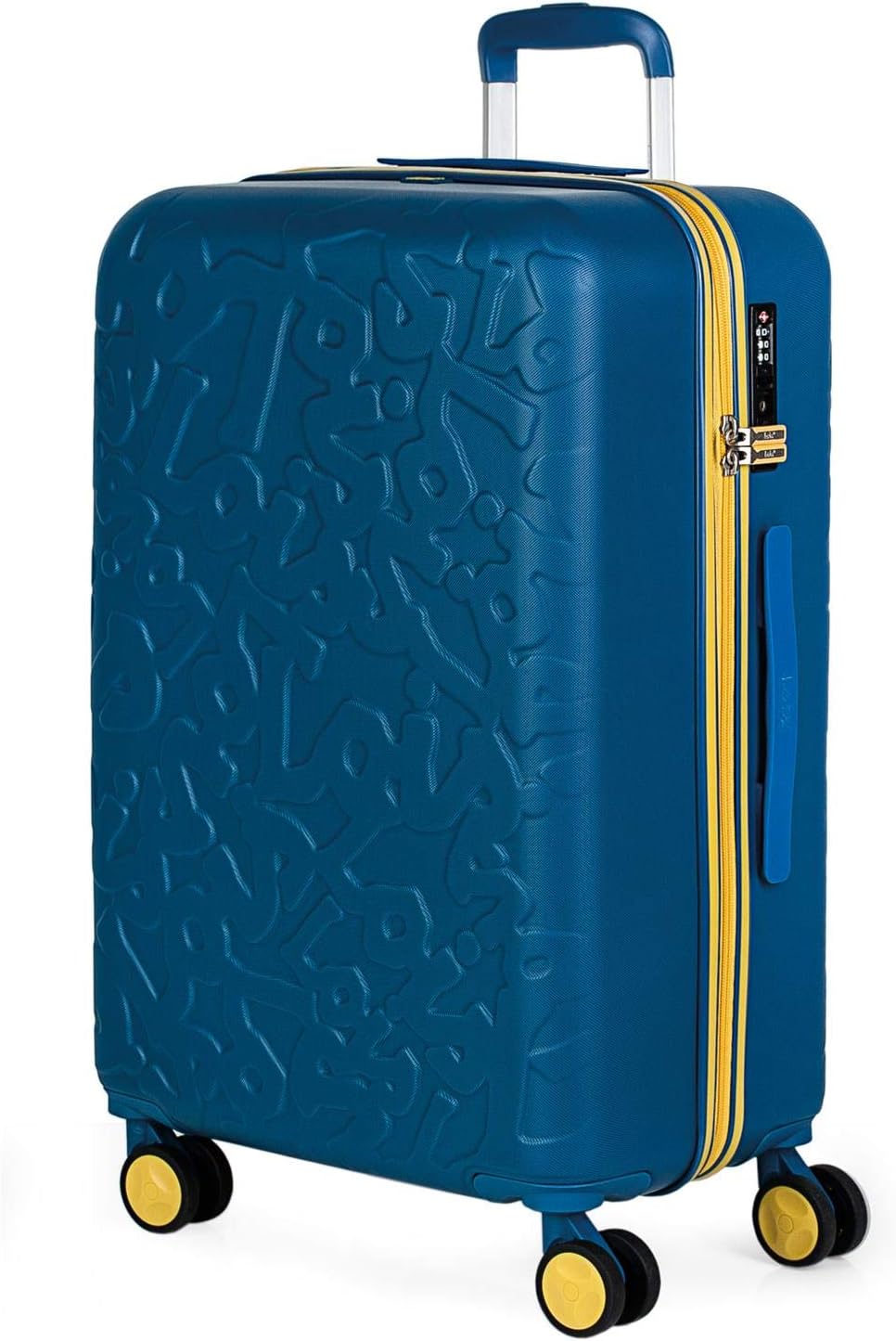 Lois - Maleta de Viaje Mediana 4 Ruedas Trolley. 66 cm Rígida de ABS. Dura Resistente Práctica Cómoda Ligera y Bonito Diseño Marca. Candado TSA. 171160, Color Azul