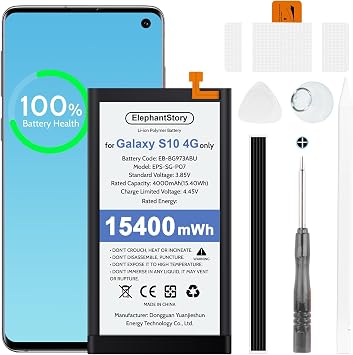 ElephantStory Replacement Battery for Samsung Galaxy S10 EB-BG973ABU High Capacity Upgraded Li-ion Polymer Battery for Galaxy S10 4G SM-G973U G973U1 G973F with Repair Tool Kit