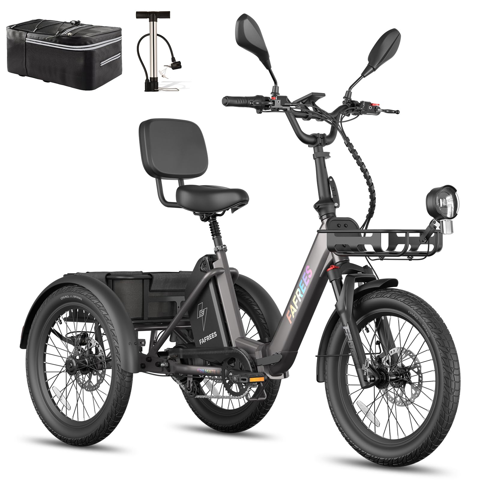 Fafrees F20 Mate E Bike - Triciclo per adulti, 48 V, omologazione ufficiale, bicicletta elettrica da uomo e donna, 3 ruote 65 N.m, triciclo elettrico da 20 pollici, 180 kg3