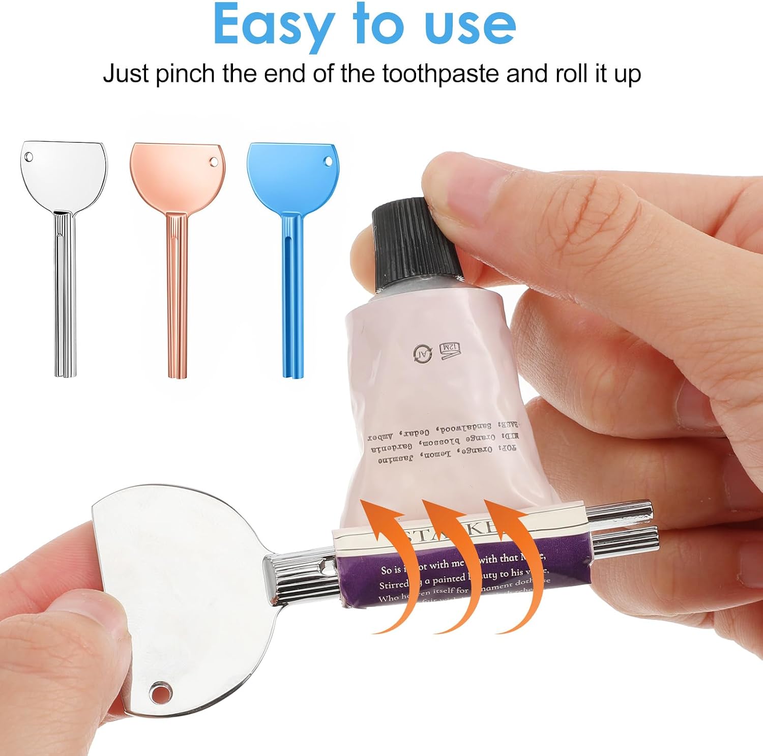 3PCS Metal Tube Squeezer Toothpaste Key Toothpaste Squeezer Tool Stainless Steel Dispenser Tube Squeezers Hand Cream Squeeze Key for Tubes Roller Set for Bathroom Cosmetic, Aids and Accessories