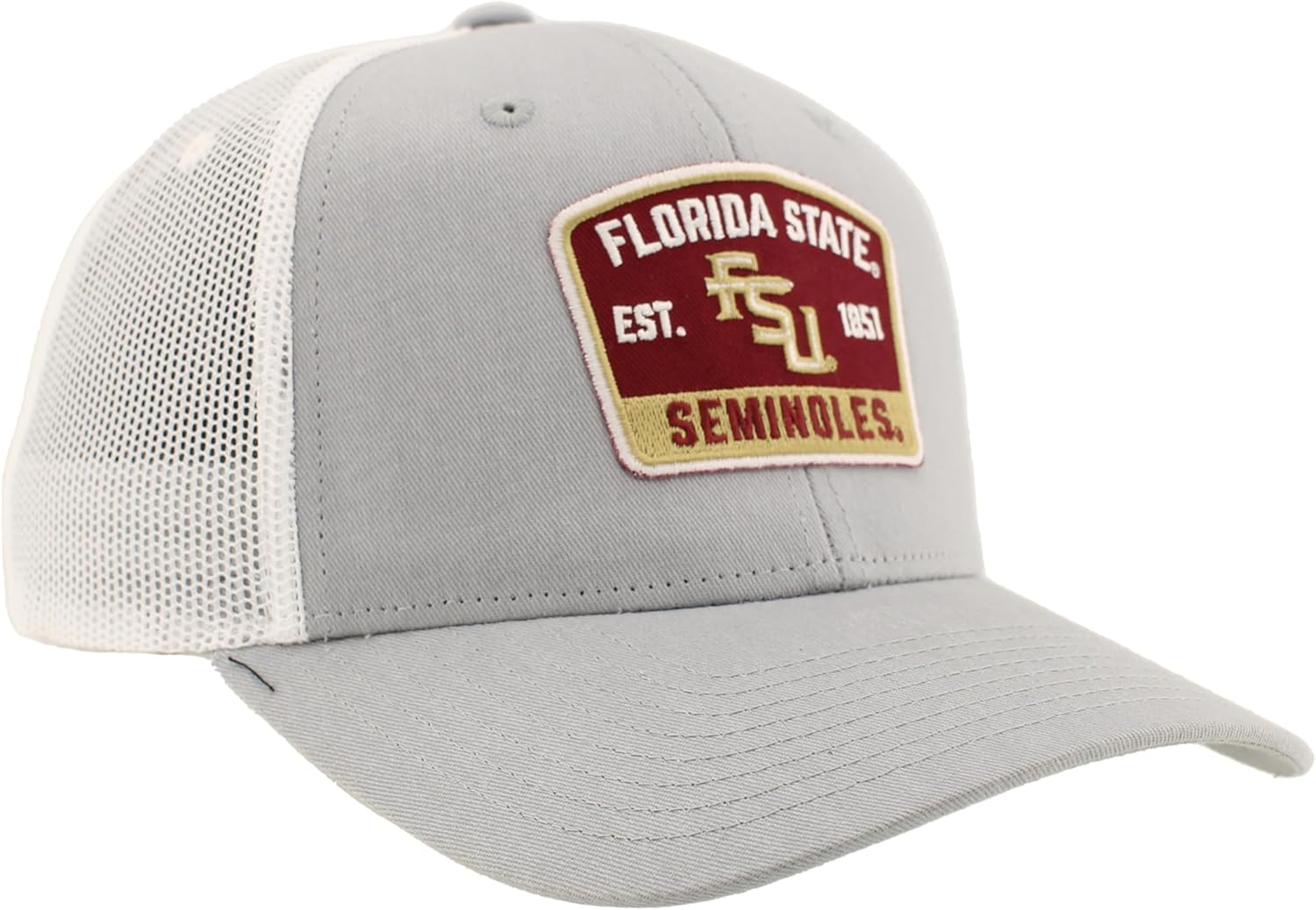 Florida State Seminoles NCAA Officially Licensed Snapback Hat Big Rig Patch Gray White Switchback