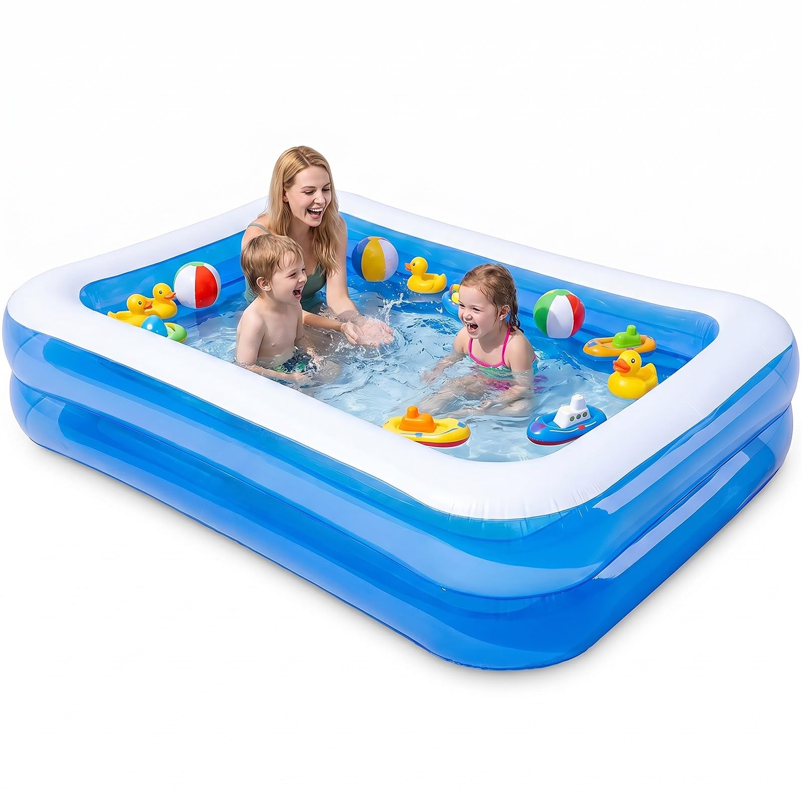 Kinderpool Planschbecken für Kinder200*150 * 50cm, Schwimmbecken als Family Pool, Swimmingpool Kinder für Garten, Kleiner Aufblasbarer Pool