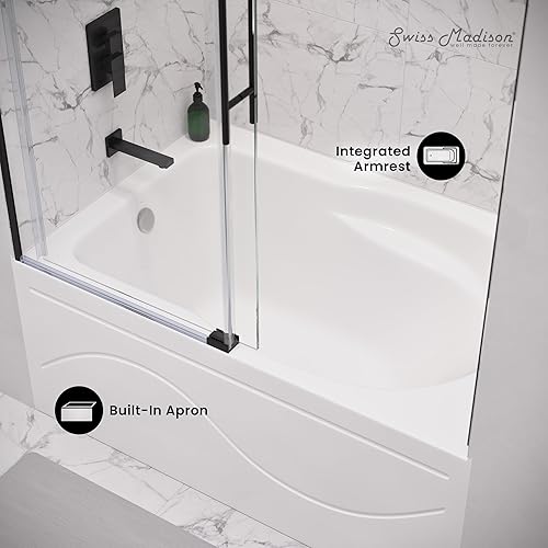 Miniatura 41 de Swiss Madison Well Made Forever SM-AB546 Ivy - Bañera con alcohol, 60 x 30 pulgadas, blanco brillante