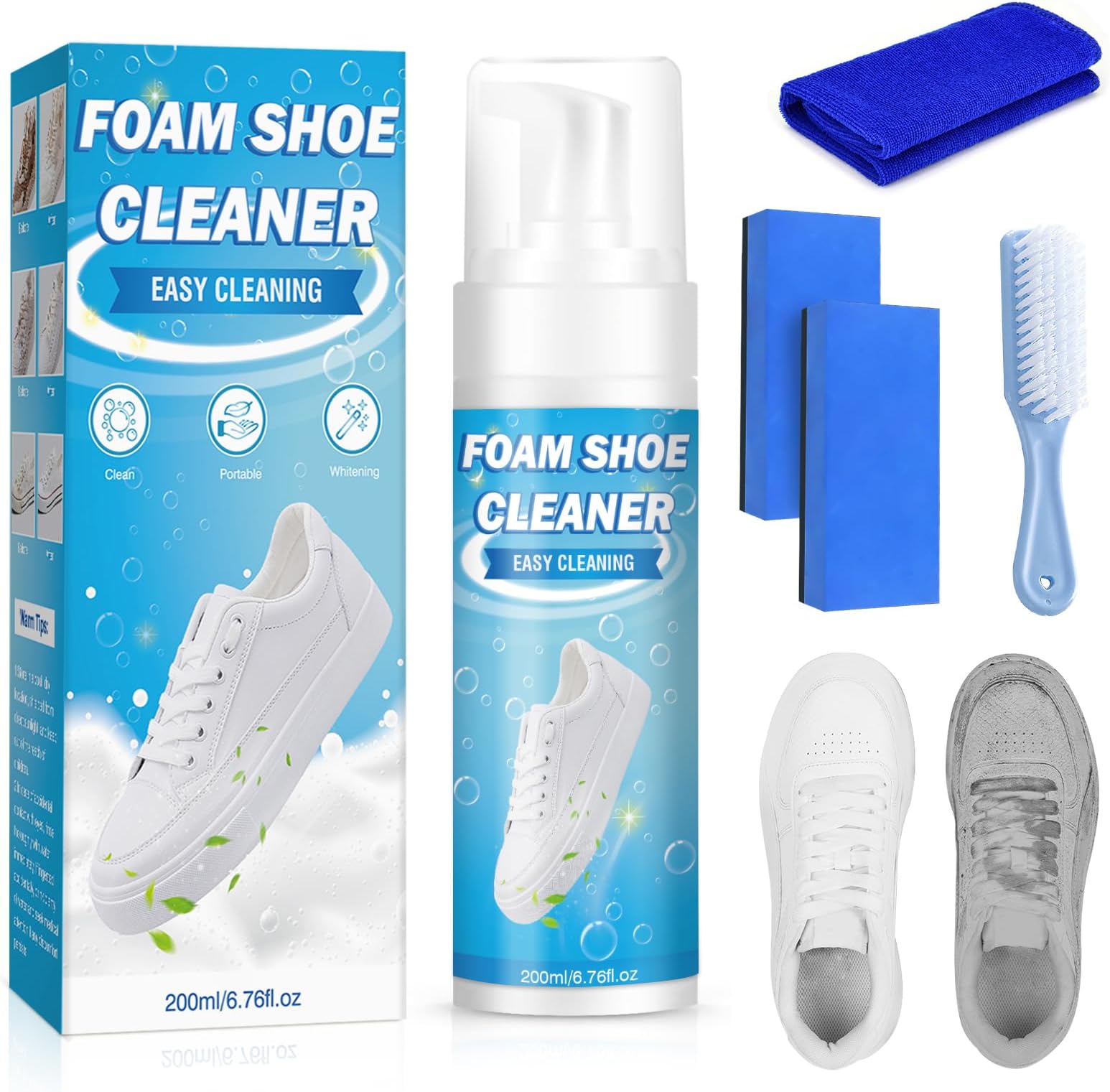 Shoe Cleaner,White Shoe Cleaner Kit,200ml Sneaker Cleaner,Suede Shoe Cleaner