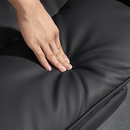 Miniatura 9 de HOMCOM Silla de oficina ejecutiva, silla de escritorio ergonómica de piel sintética con reposapiés, silla reclinable y giratoria, color negro