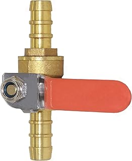 Joywayus 3/8" Barb x Barb Ball Valve 2 Way Union Intersection/Split Brass Shut Off Hose Ball Valve Fitting