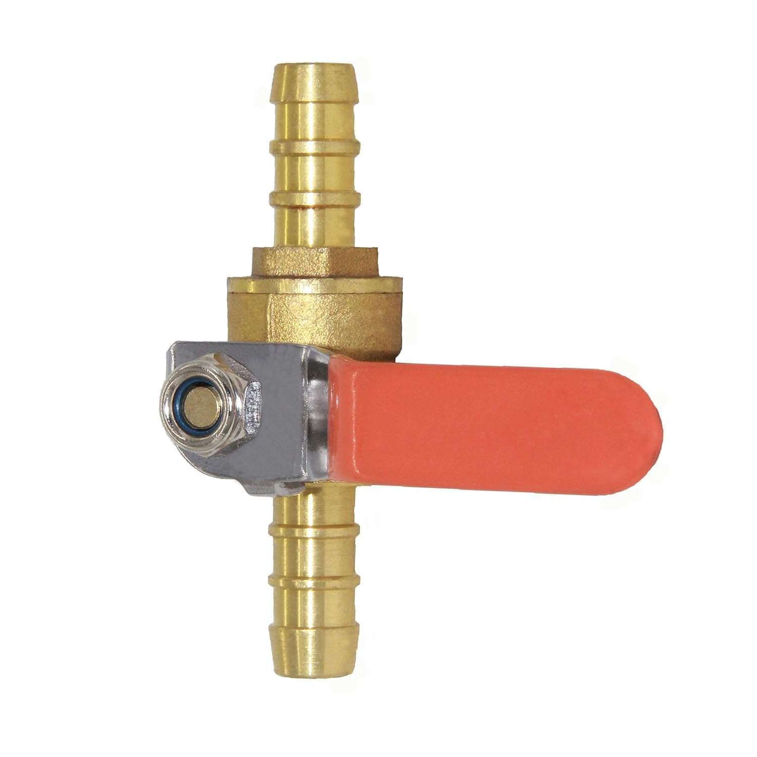 Joywayus Brass Shut Off Ball Valve 1/2" Barb x Barb 2-Way Hose Ball Valve Fittings (Pack of 2)