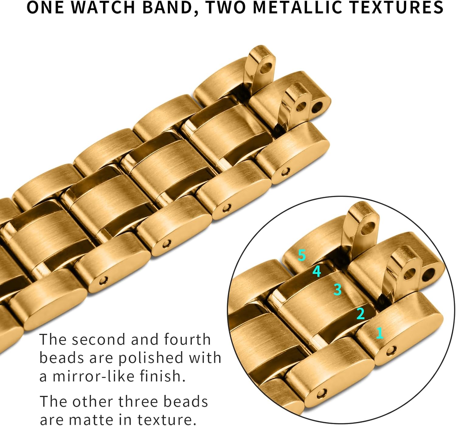 Stainless Steel Band Compatible with Apple Watch 42mm(Series10) 38mm 40mm 41mm, Metal Strap for iWatch Bands for Women - Image 4