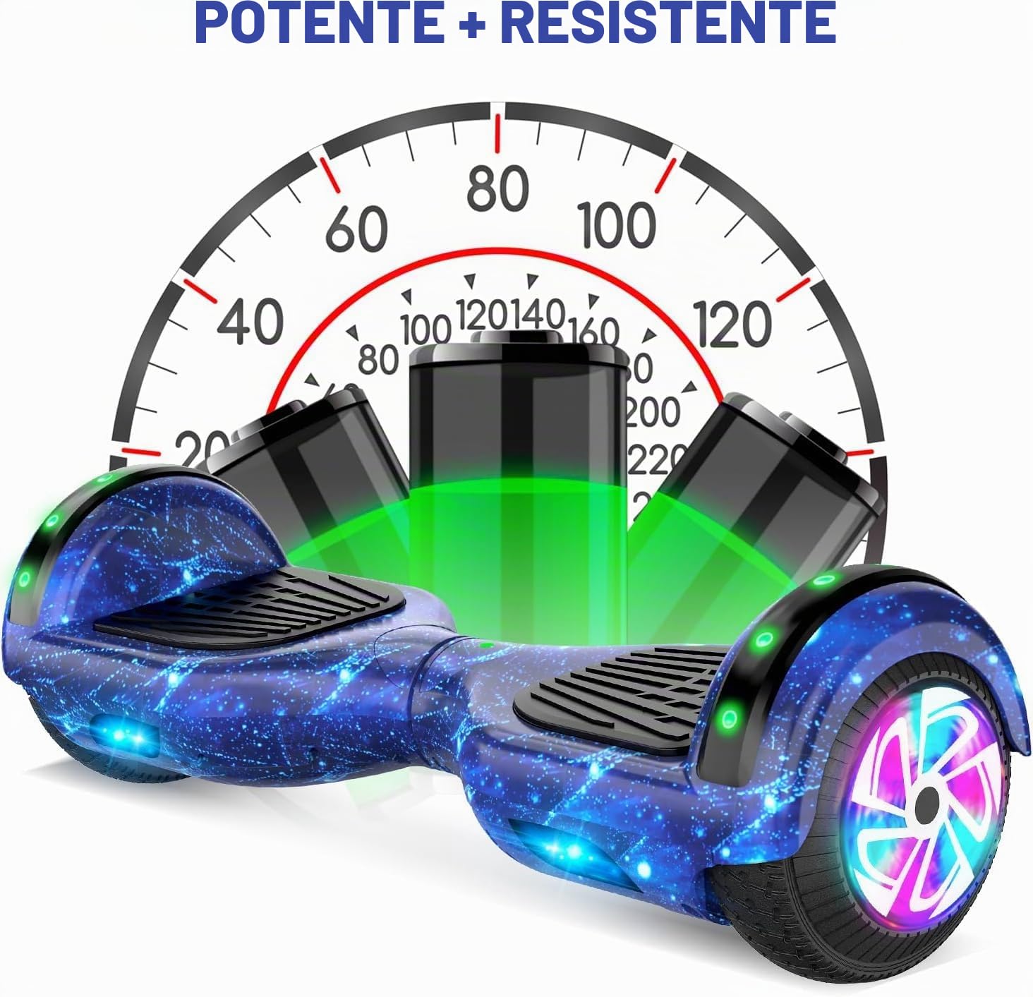 SISIGAD Hoverboard mit sitz, 6.5" Self Balancing Hover Board mit Bluetooth-Lautsprechern und LED-Lichtern für Kinder und Erwachsene (Include Sitz Hoverboard)