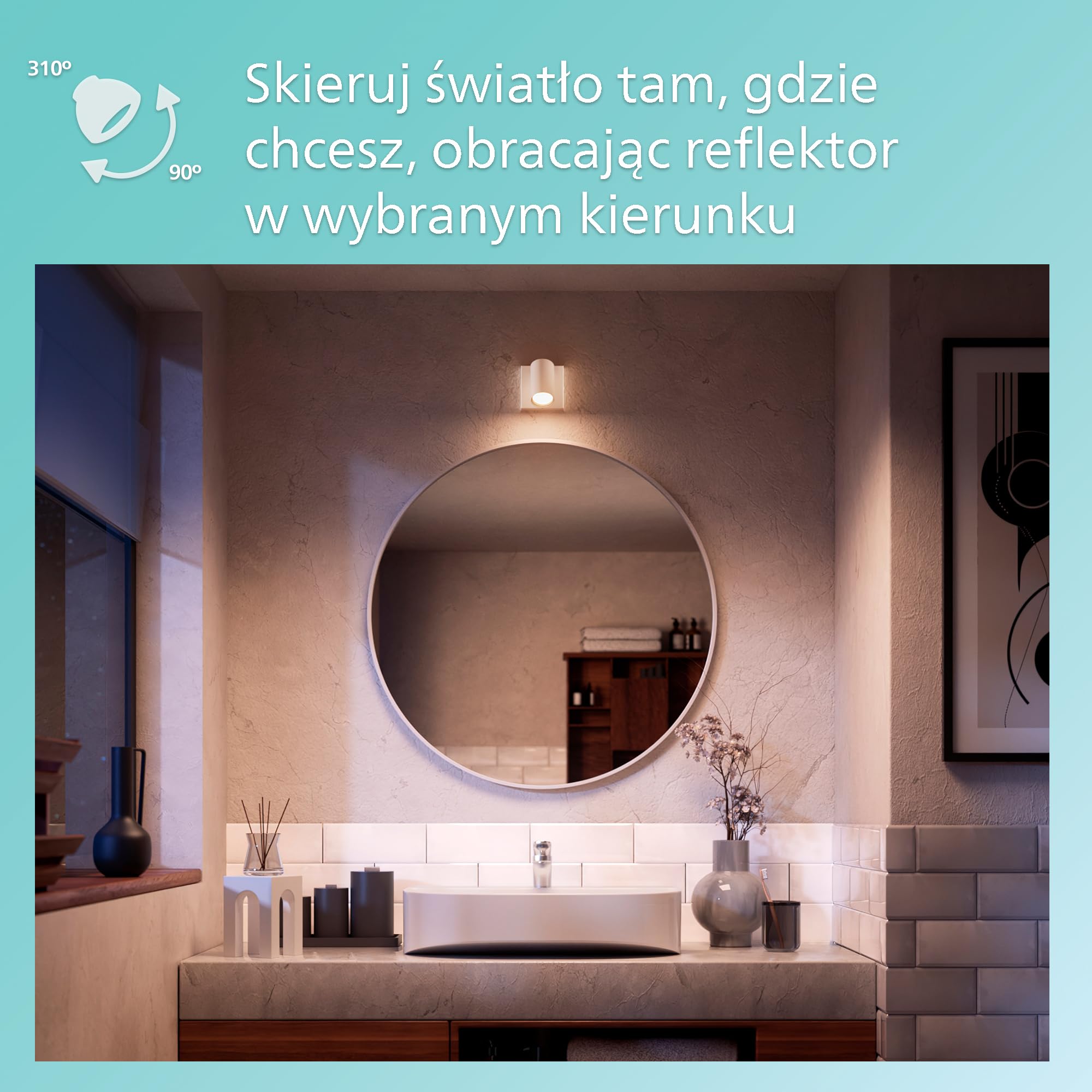 Philips LED Podwójny reflektor punktowy Idris, biały, IP44, wodoodporny, żarówki GU10 nie wchodzą w skład zestawu