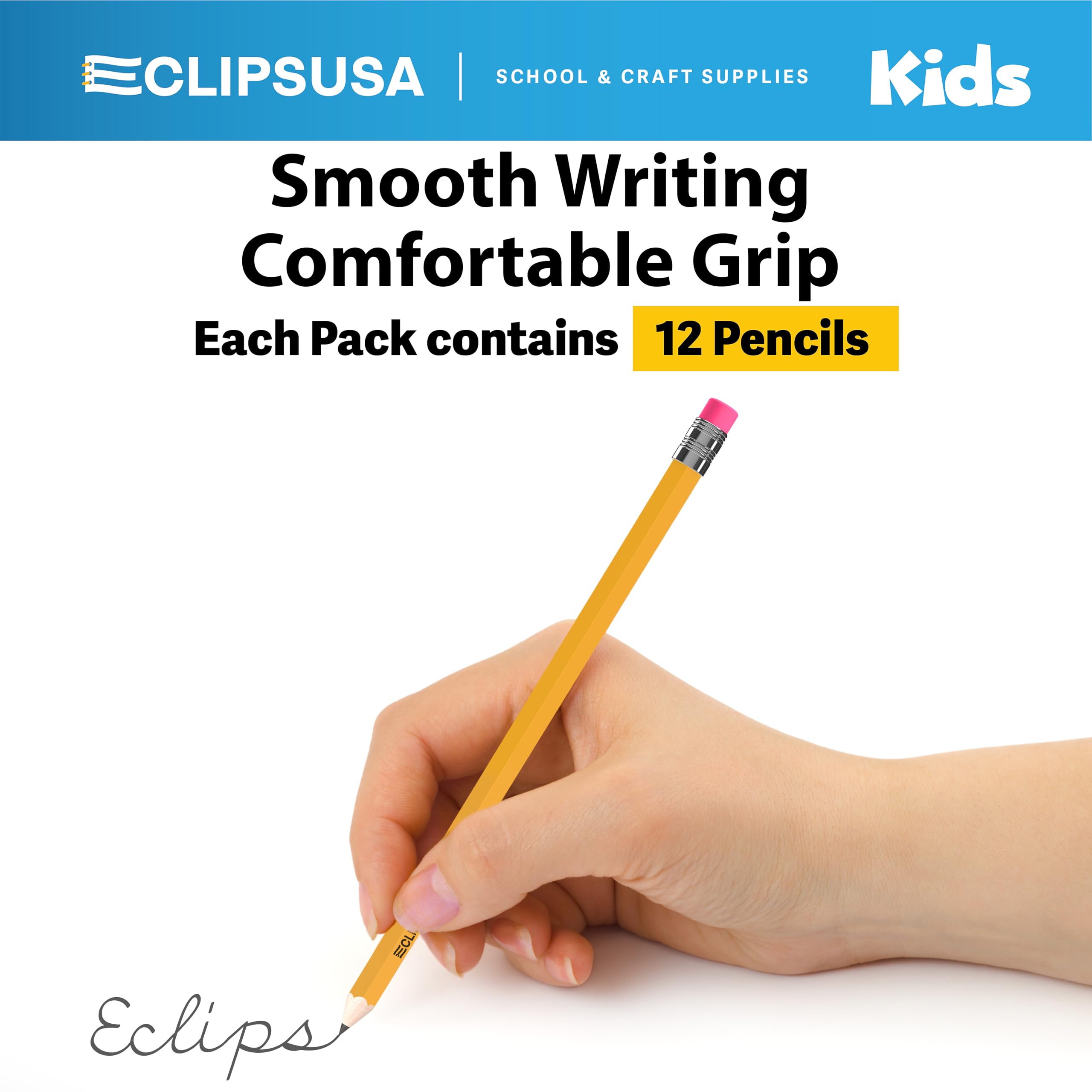 E-CLIPS USA Lápices a granel #2 (24 cajas), lápiz número 2, lápiz preafilado, suministros escolares a granel, suministros de oficina a granel, caja a granel puede variar 12 lápices por caja (24 cajas)