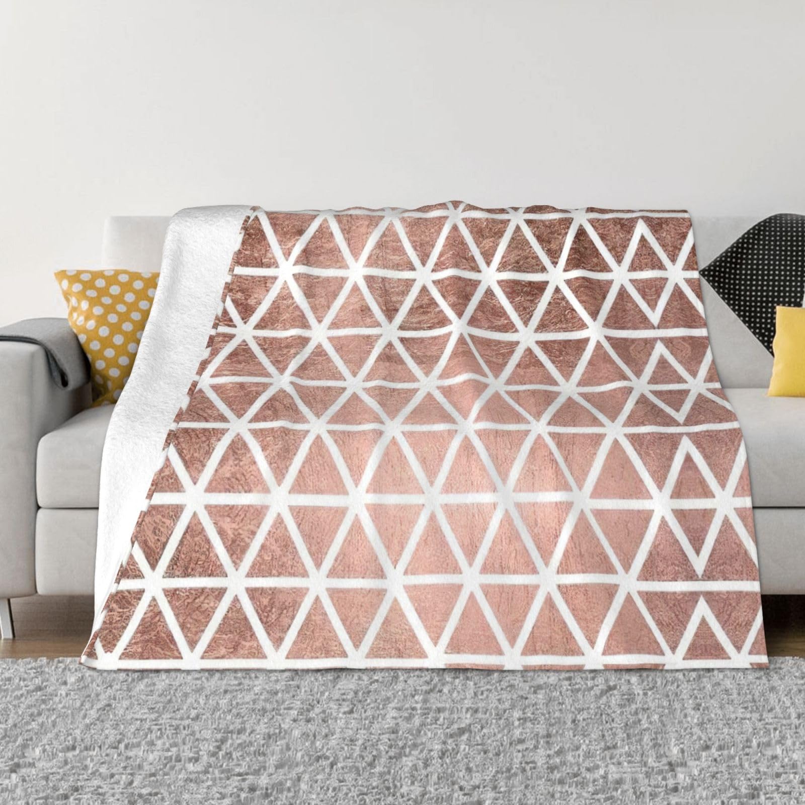 Couverture de lit de luxe or rose en flanelle épaisse 102x76 cm