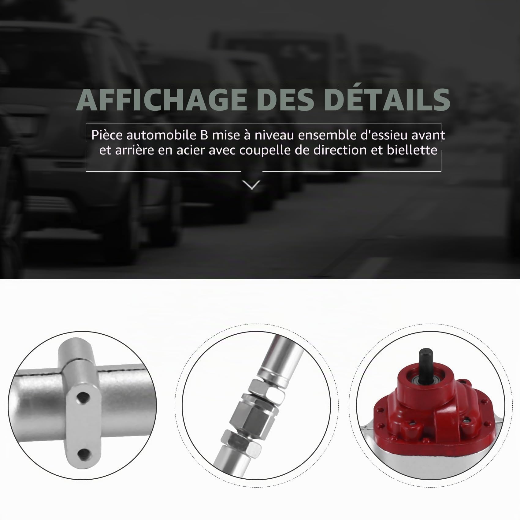 Jevina Upgrade Acier Transmission et Essieu BrüCken Direction Colonnes de barres pour MN D90 D99 MN90 MN99S 1/12 RC Auto Pièces, B