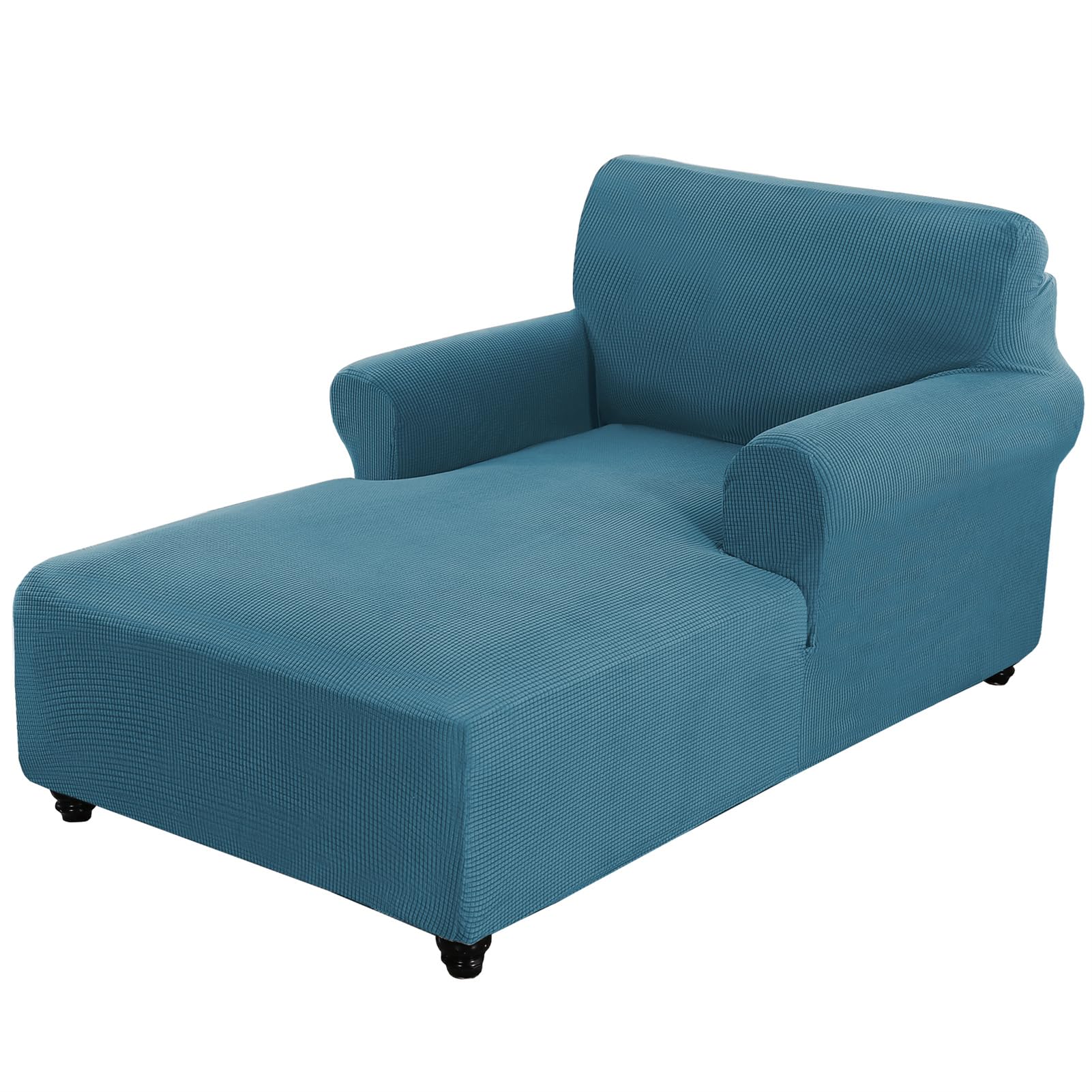 Housse de canapé extensible bleu lavable avec accoudoirs