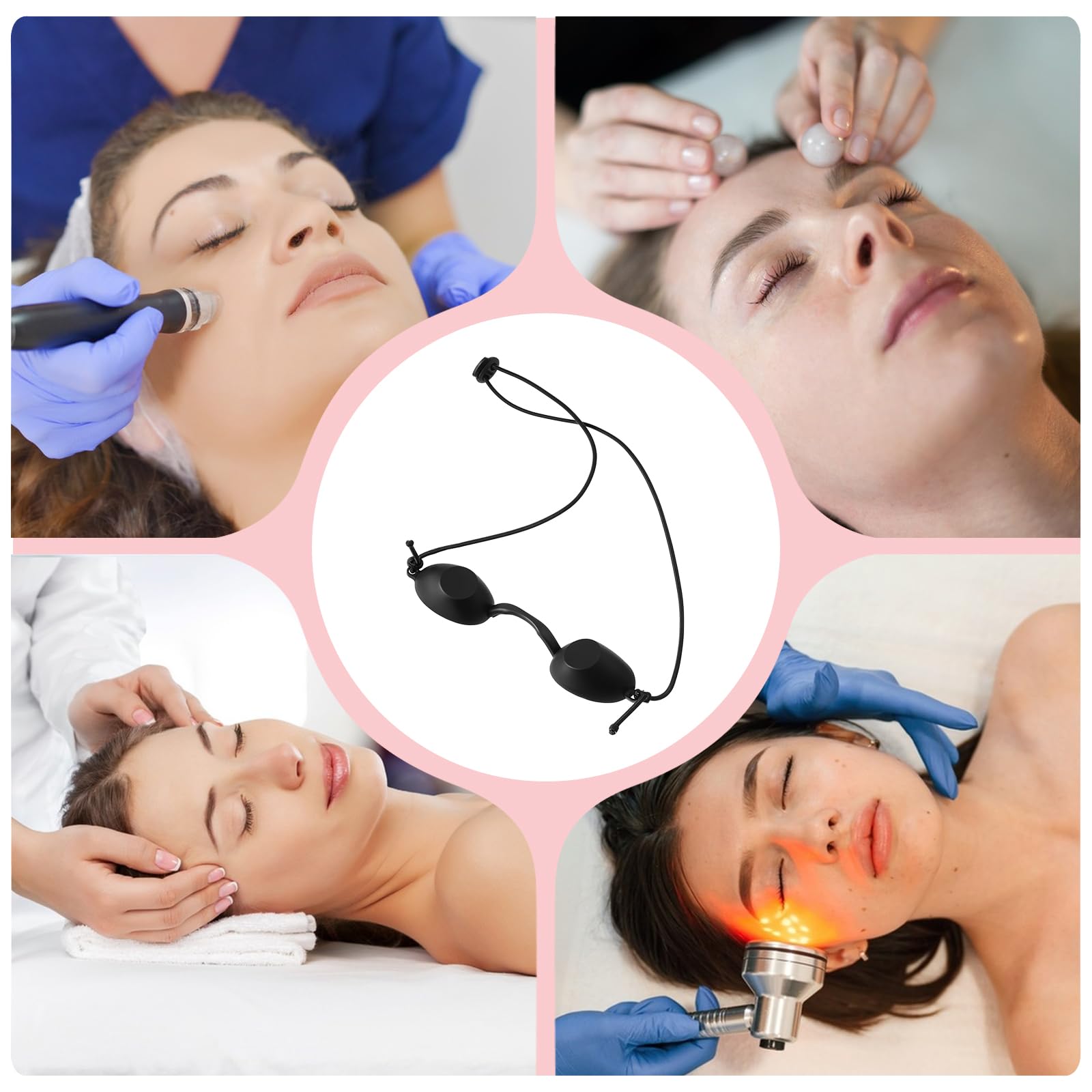 Gafas de solárium, gafas de protección UV, gafas de solarium, gafas de protección solar, gafas para bronceado y pacientes, terapia de luz LED (negro)