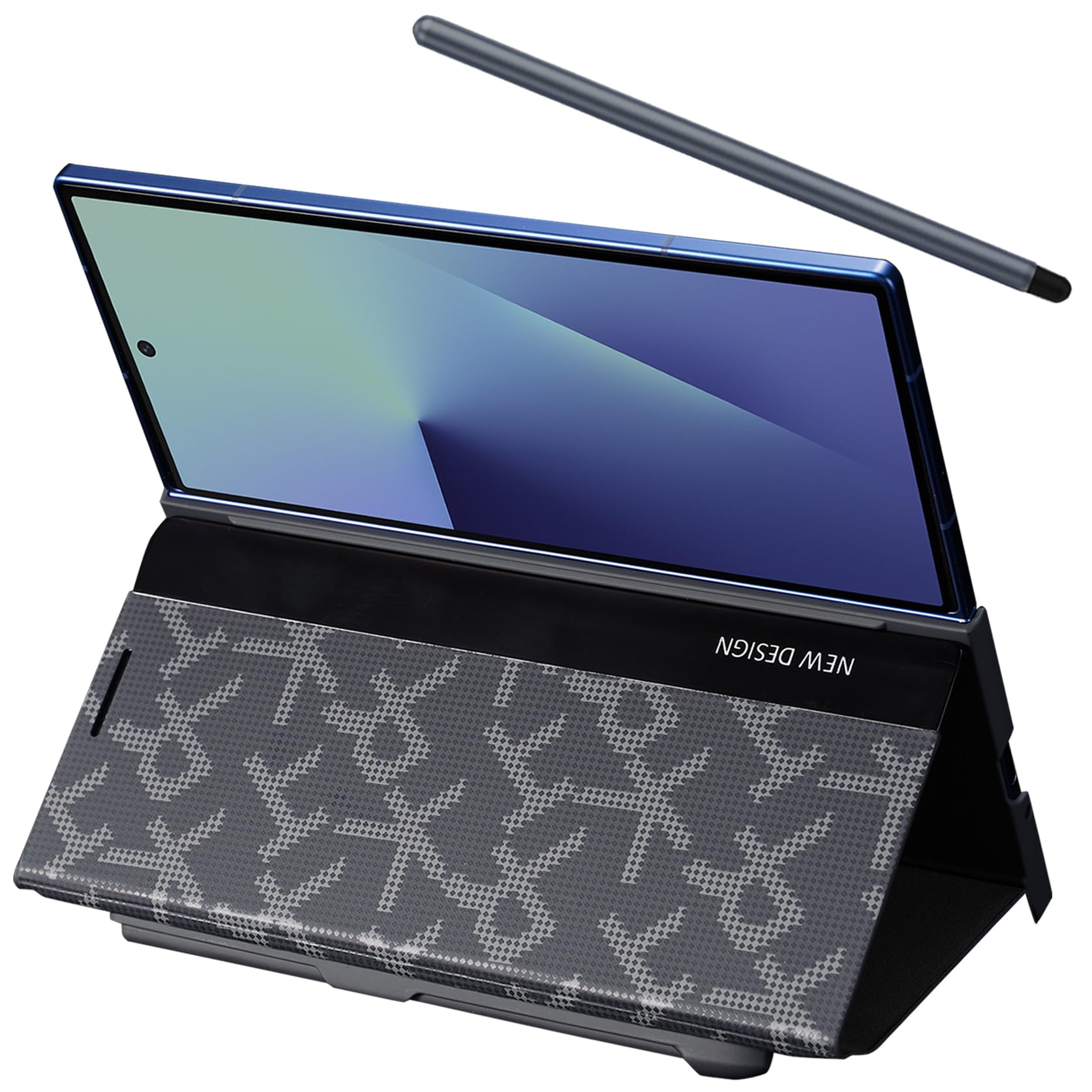 per la custodia del telefono Samsung Galaxy Z Fold7 con slot per S Pen, La penna stilo è inclusa, Cover in pelle PU per Samsung Z Fold 7 con cavalletto-Nero