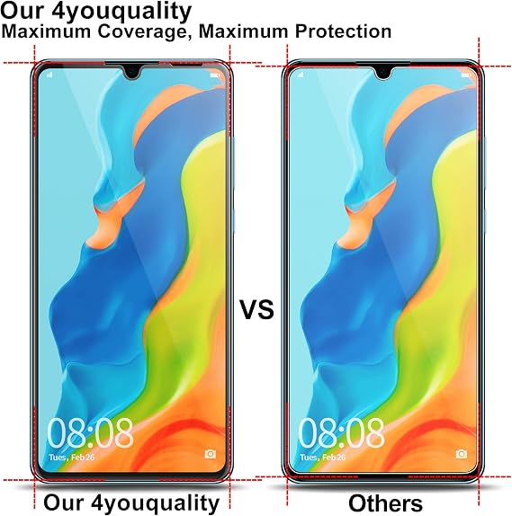 4youquality 3Pack Full Coverage for Huawei P30 Lite Screen Protector