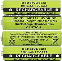 Vista 6 de Baterías recargables NiMH AAA de 1.2 V compatibles con teléfonos inalámbricos Panasonic (paquete de 2)
