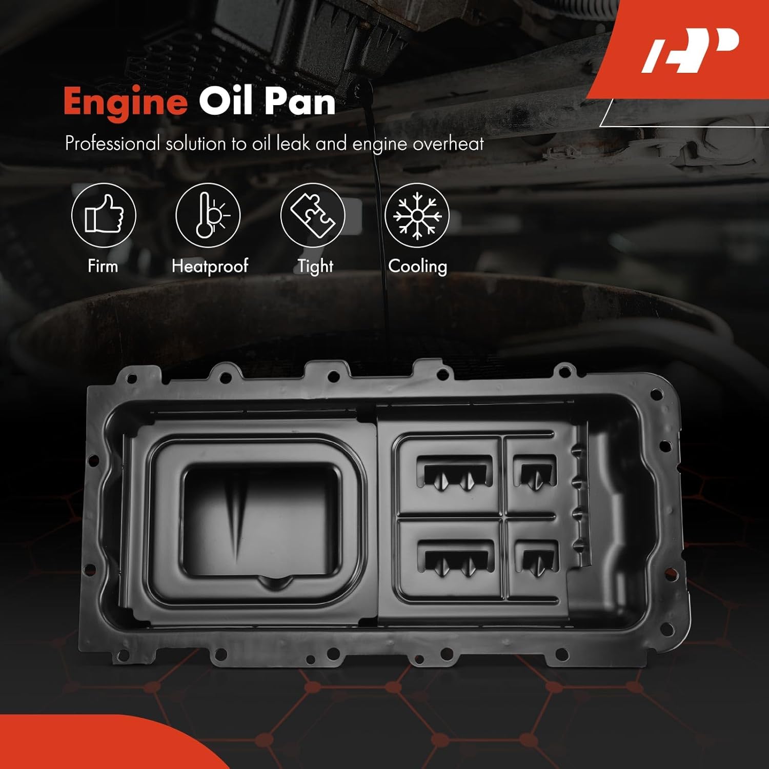 A-Premium Engine Oil Pan Sump with Drain Plug Compatible with Ford Crown Victoria 2003-2011, Lincoln Town Car 2003-2011, Mercury Grand Marquis 2003-2011, Marauder 2003-2004, V8 4.6L