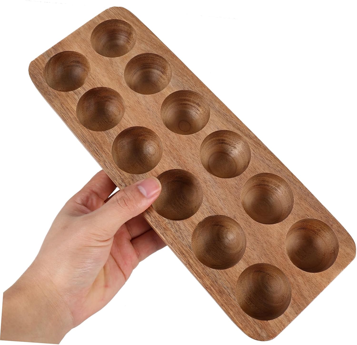 Egg Crate for Refrigerator Wooden Egg Holder Tray Minimalist Design for Countertop Use