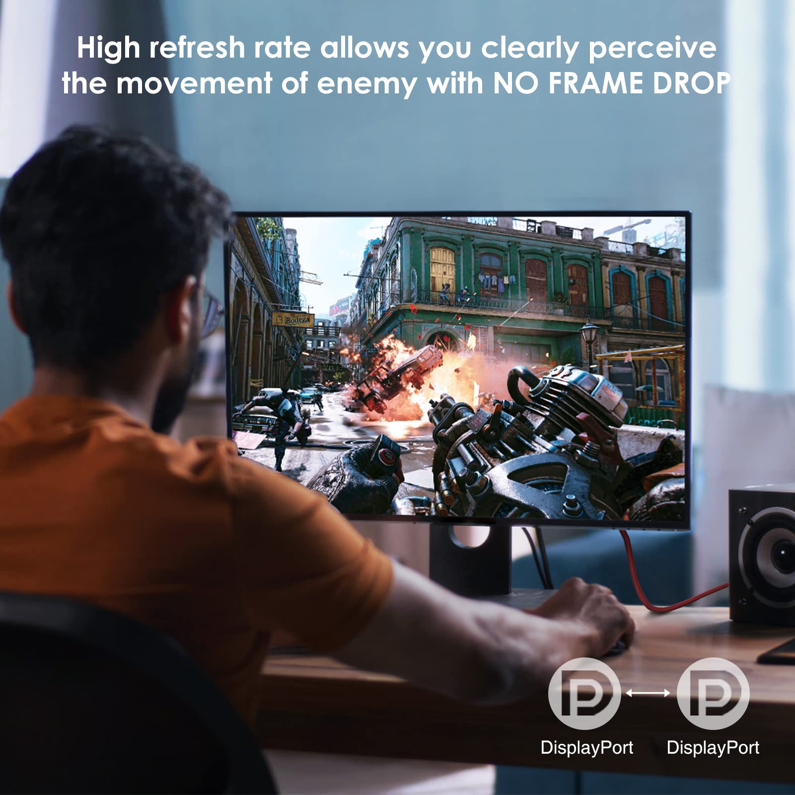 2 cavi DisplayPort 2.0 certificati VESA da 3 m, cavo DP 2.1 16 K, supporta 80 Gb/s, 16 K @ 60 Hz, 8 K @ 120 Hz, 4K @ 240 Hz/165 Hz, HDR 2K @ 360 Hz, HDCP2.2, 3D, ARC per TV,