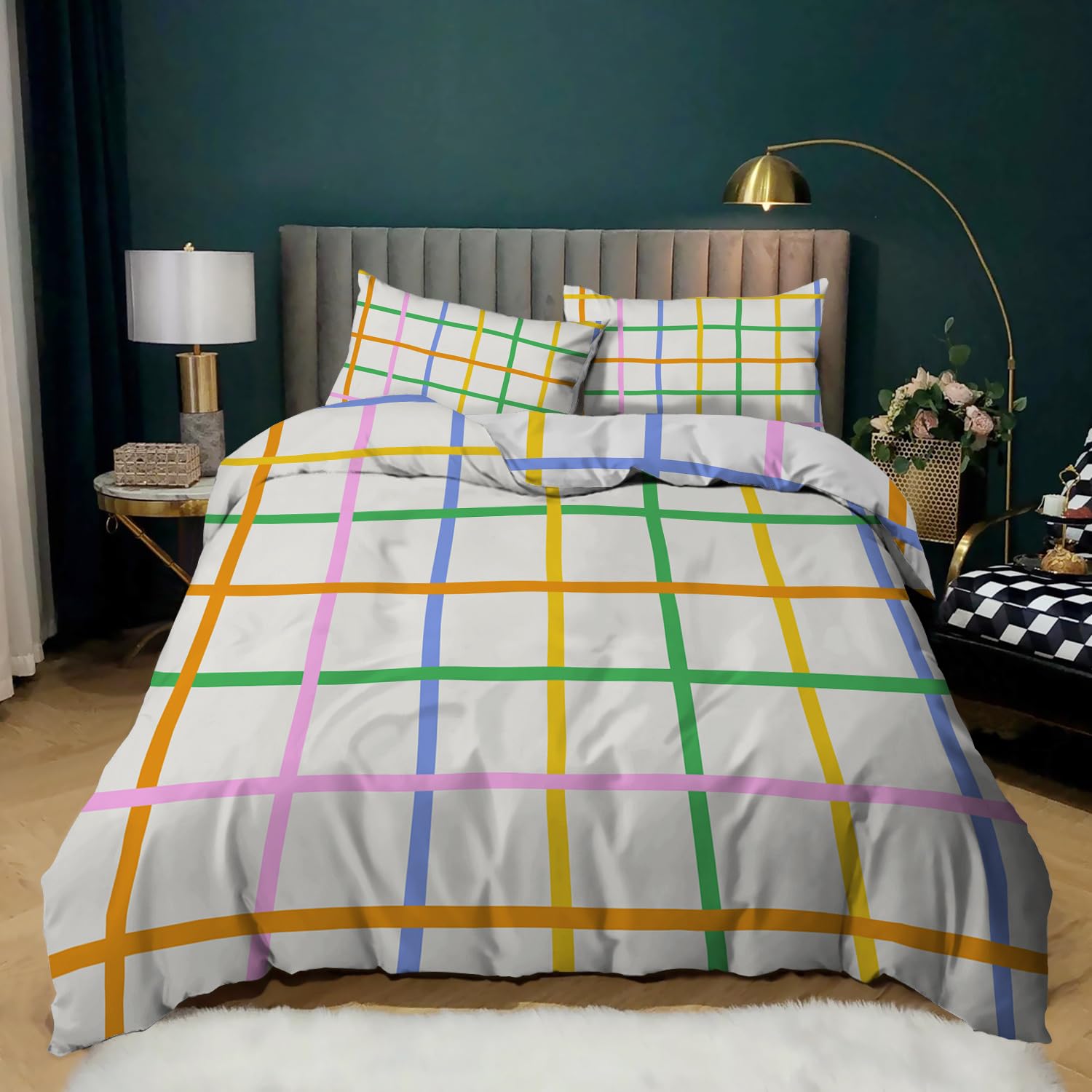 Fundas Nordicas Cama 105 Raya Juego de Ropa de Cama para Niños Niñas, Funda de Edredón Cama 180x220 cm Infantil de Microfibra con Cremallera y 2 Funda de Almohada 50x75 cm